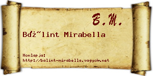 Bálint Mirabella névjegykártya